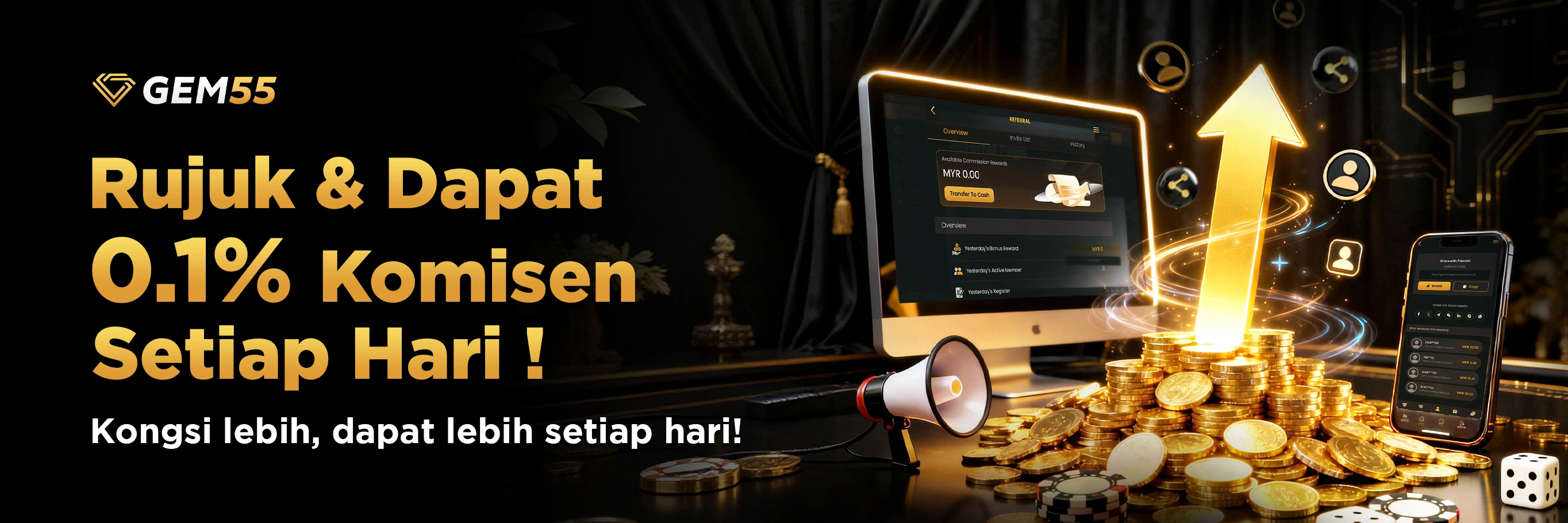 Rujuk dan dapat 0.1% Komisen Harian! 