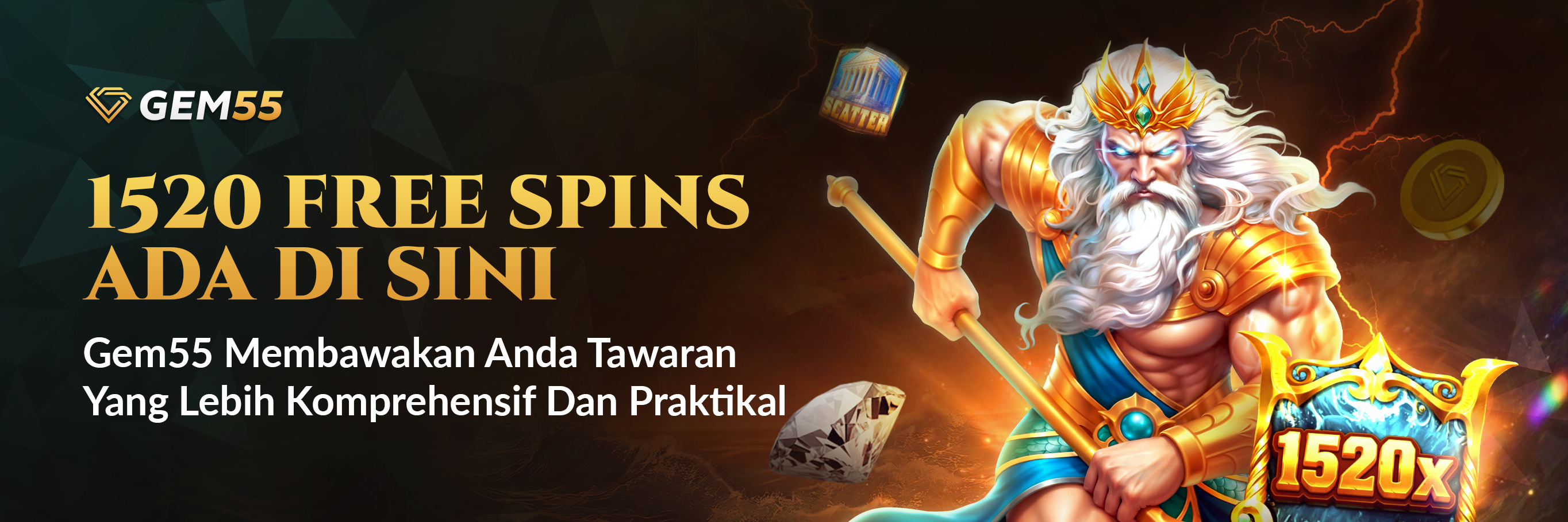 1,520 Putaran Percuma Gila! Putar tanpa henti, menang tanpa batas! 