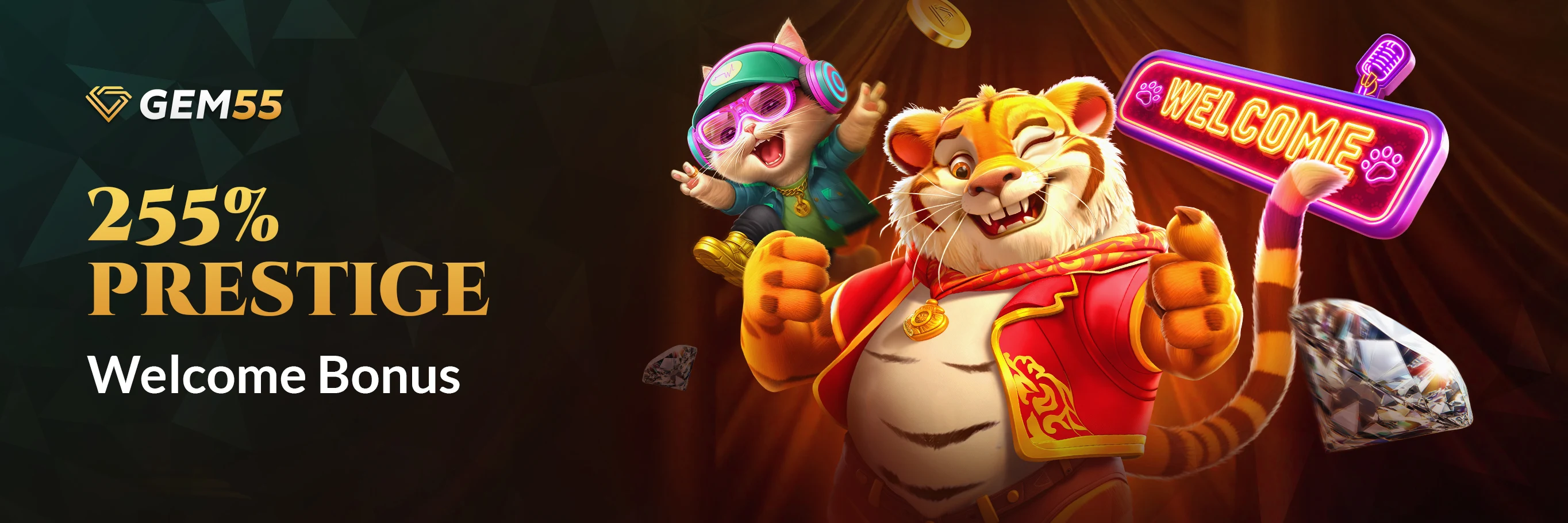 255% Prestige Welcome Bonus! 